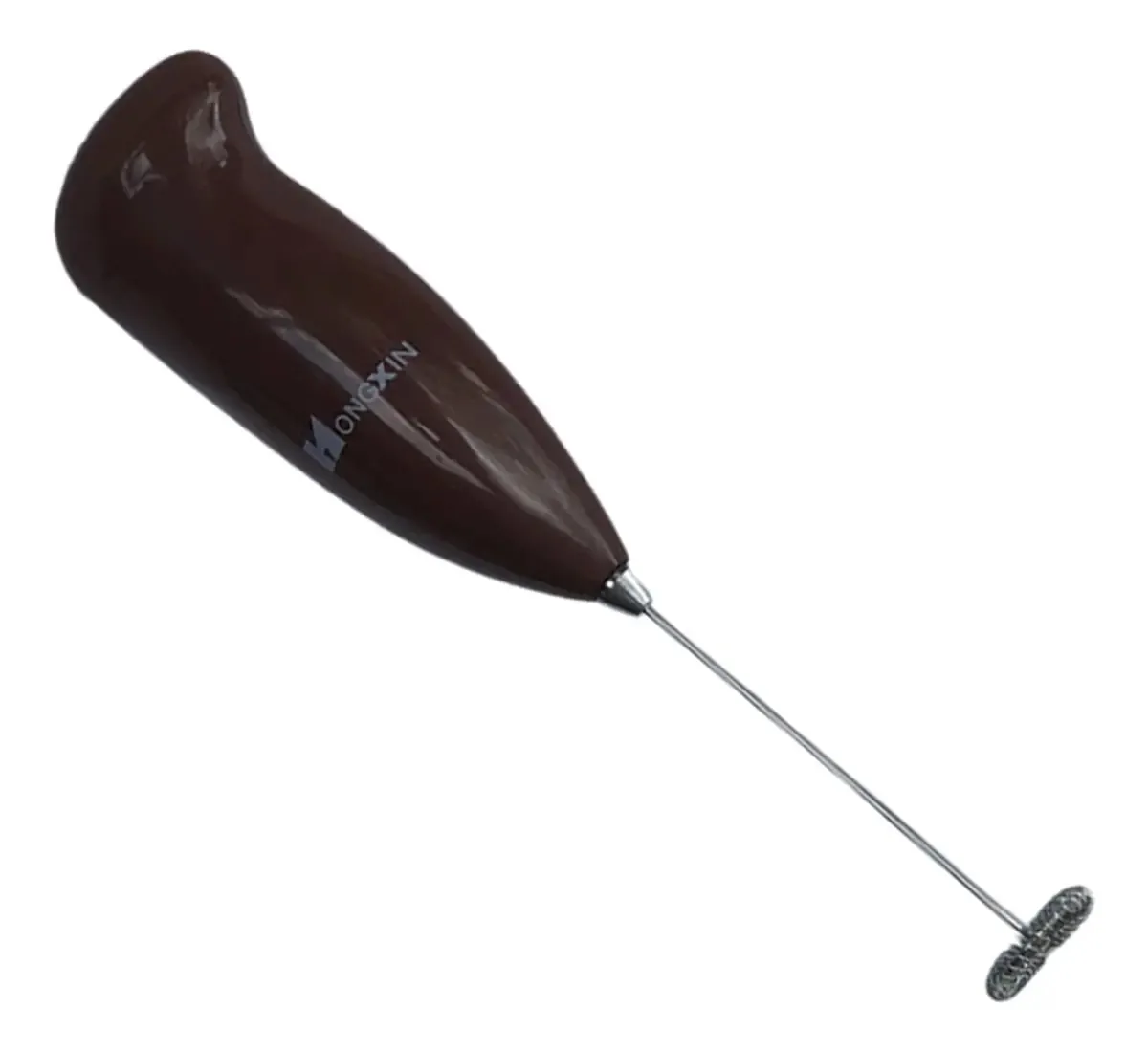 Misturador Mini Mixer Batedor De Bebidas Manual Cor Marrom