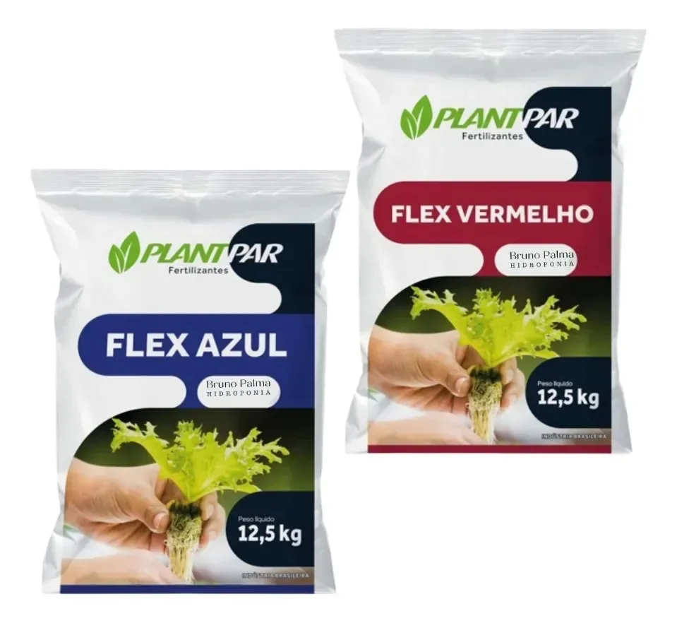 Adubo Hidroponia Flex Vermelho E Flex Azul 25kg Folhosas - Alto Rendimento