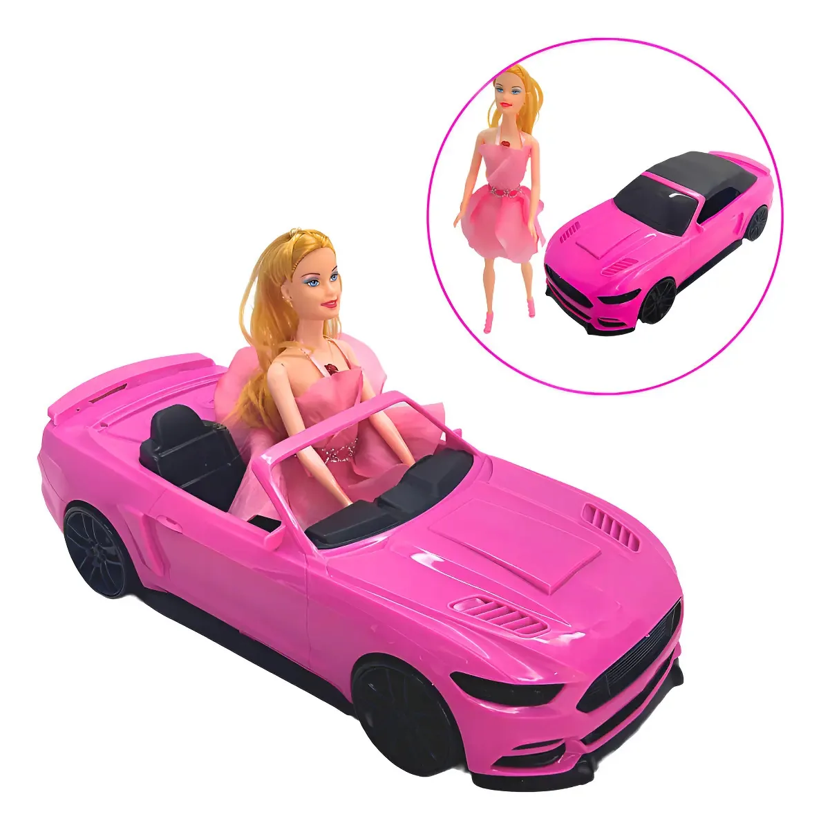 Carrinho Rosa Conversível Boneca Brinquedo Infantil Menina