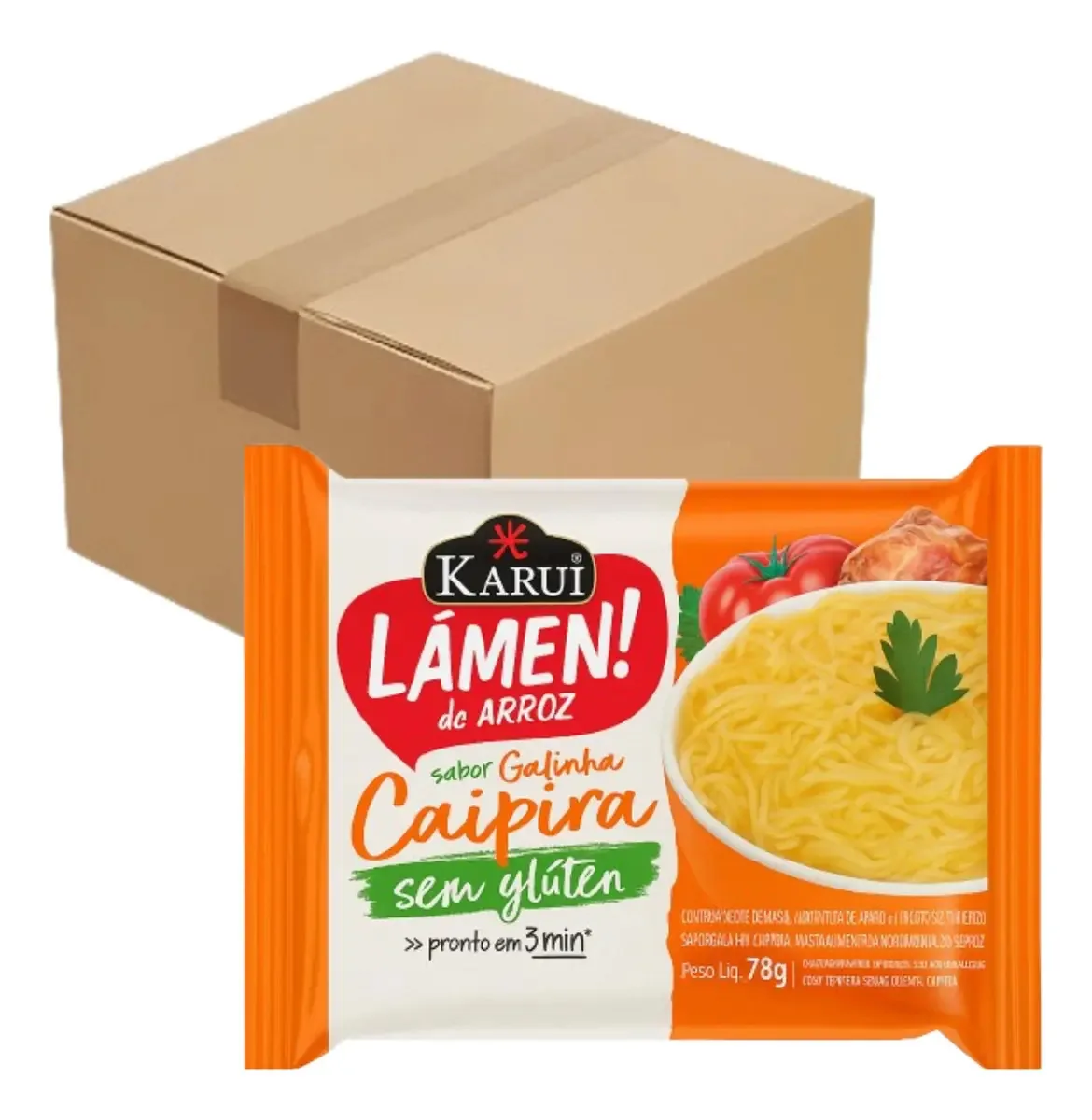 Kit 10 Lámen De Arroz Sem Glúten Karui Galinha Caipira 78g