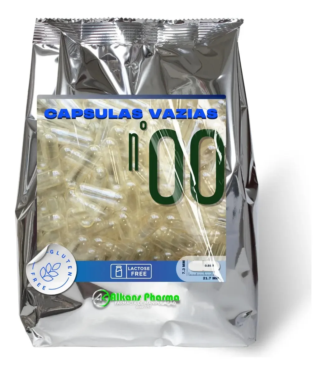 Cápsulas Vazias Gelatina CapsBrazil Premium Nº00 1000mg Baunilha