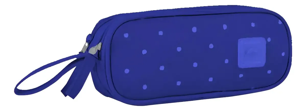 Estojo Duplo Bolinhas Escolar Girls Clio Style Mf23069 Cor Azul Estojo Escolar Clio