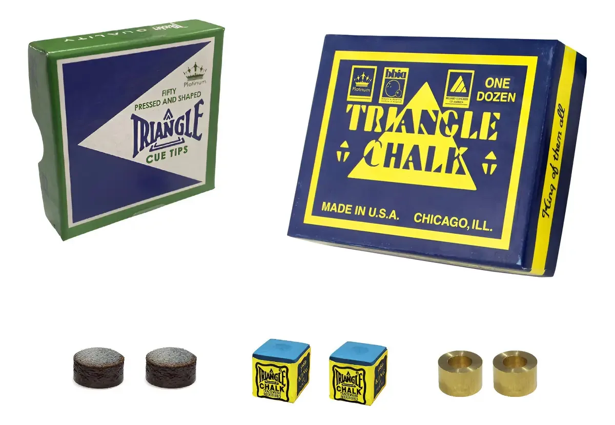 Kit Sola Triangle + Giz Triangle + Virola Para Bilhar/sinuca