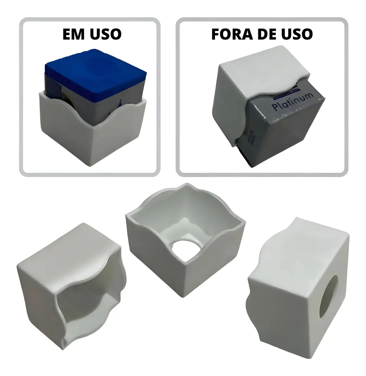 Capa Protetora Giz Platinum Sinuca Bilhar Cor Cinza 2 Unidades