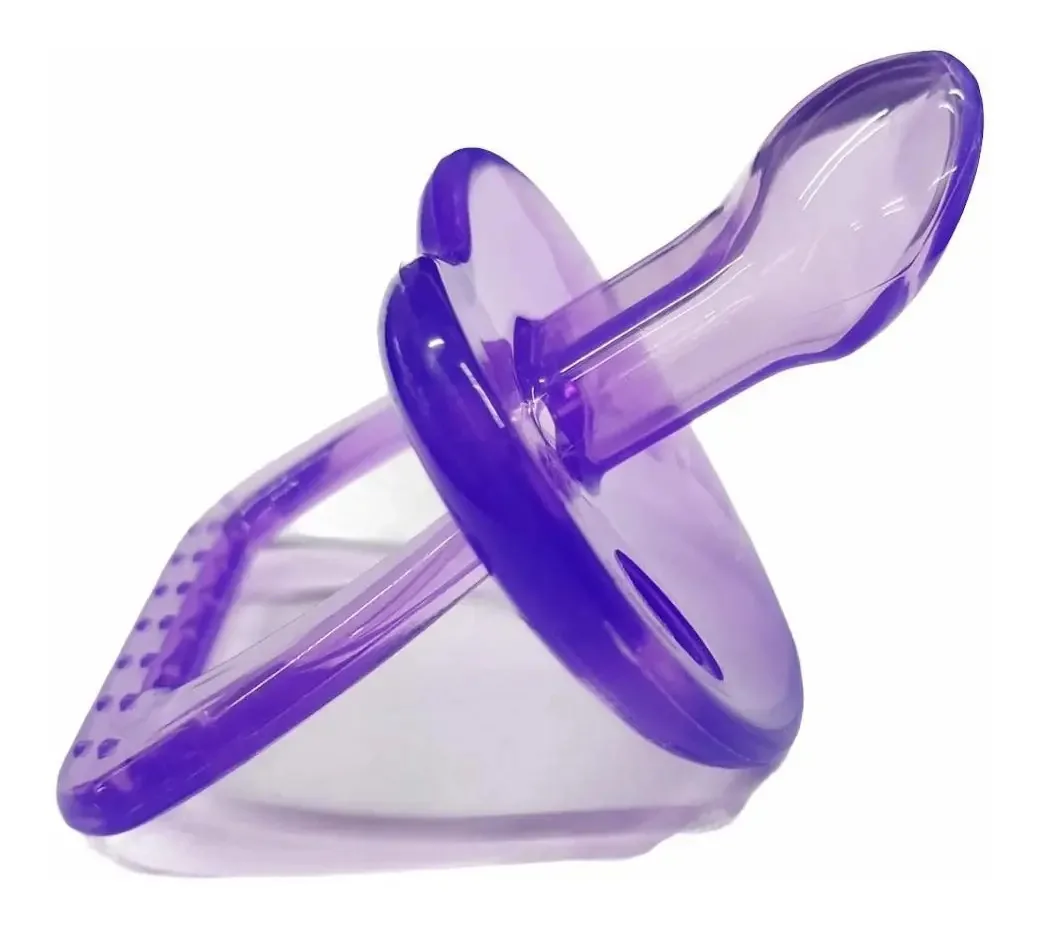 3 Chupetas 100% Silicone Para Bebês De 6 Meses A 2 Anos Cor Violeta