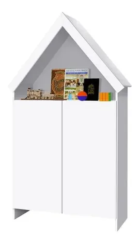 Estante Casa Infantil Magia Com Prateleiras - Branco/rosa Cor Branco