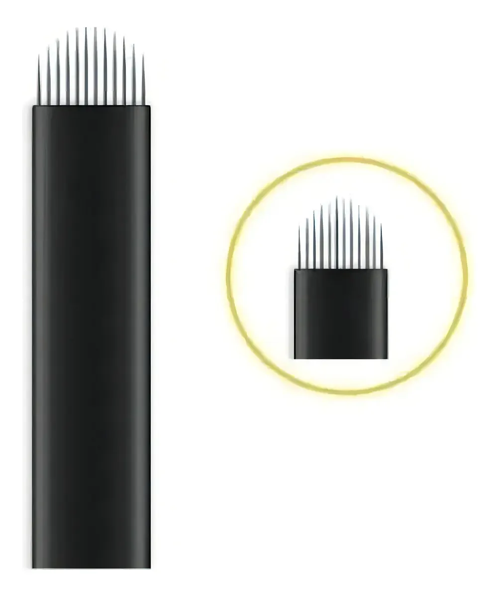 100 Lâminas Tebori Microblanding 16u Flex 0,18mm Nano
