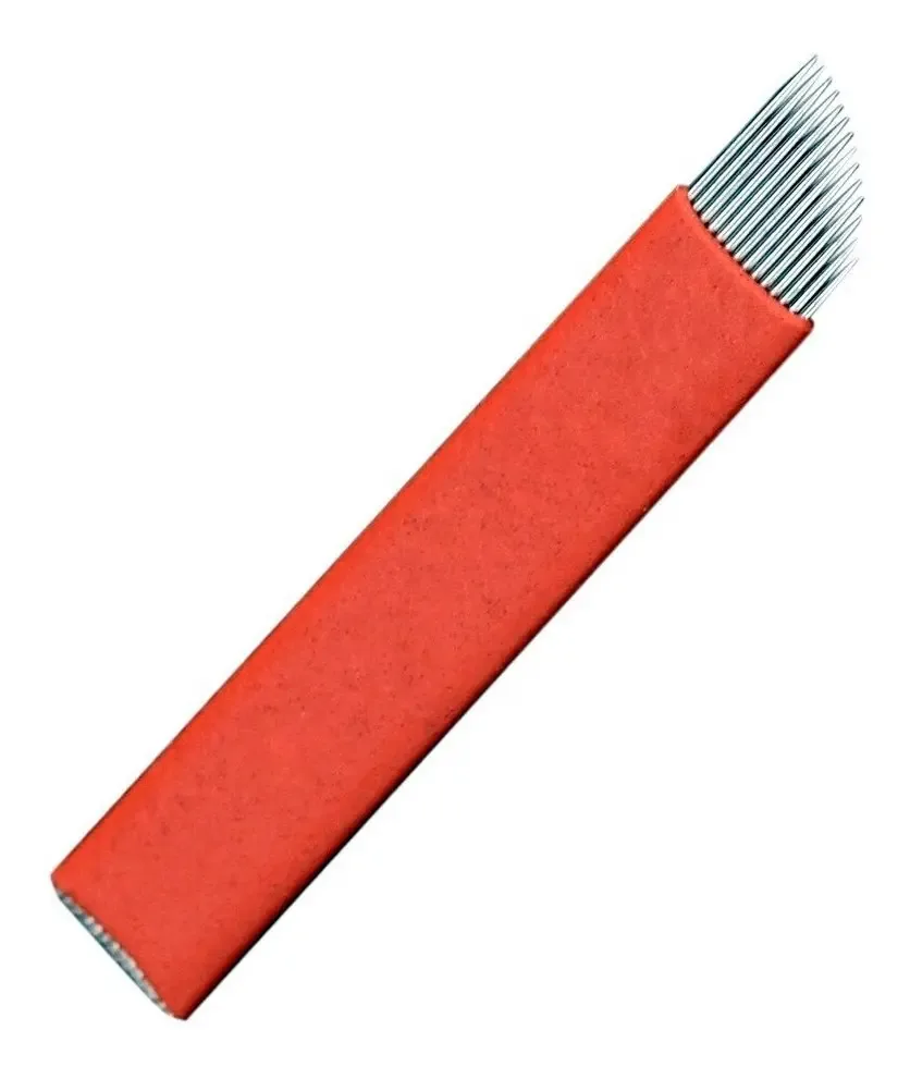 100 Lâminas Para Tebori 14 Flex Chanfrada 0,18mm Nano