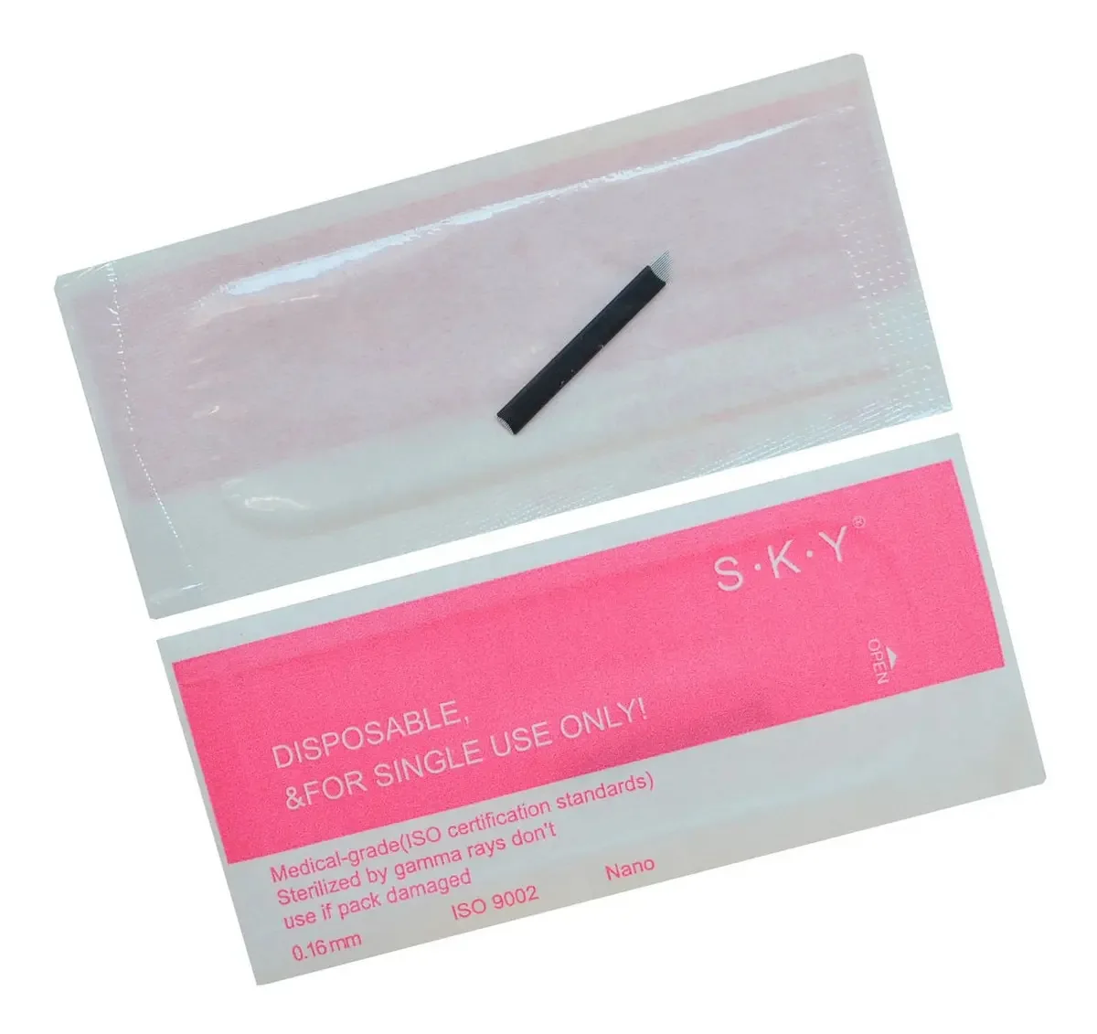 10 Lâminas Para Tebori 14 Flex Chanfrada 0,16mm Nano