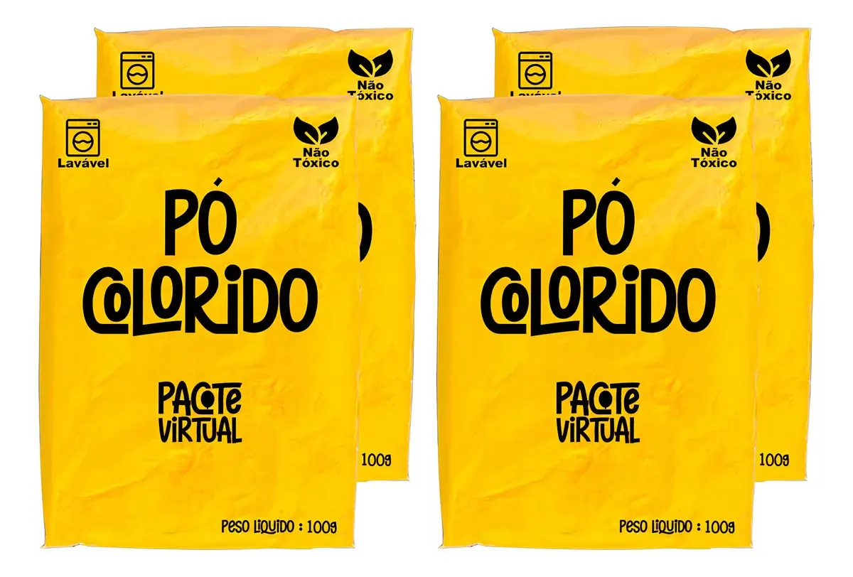 4 Tintas Pó Holi Chá Revelação Escapamento Moto 100g Cada Cor 4 Amarelo