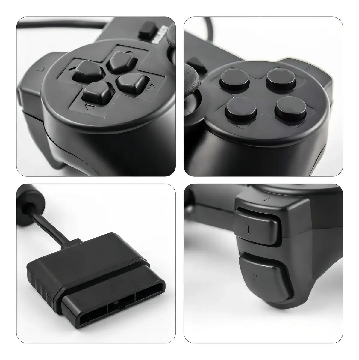 Controle Para Playstation 2 Ps2 Dualshock Fio Analógico Cor Preto
