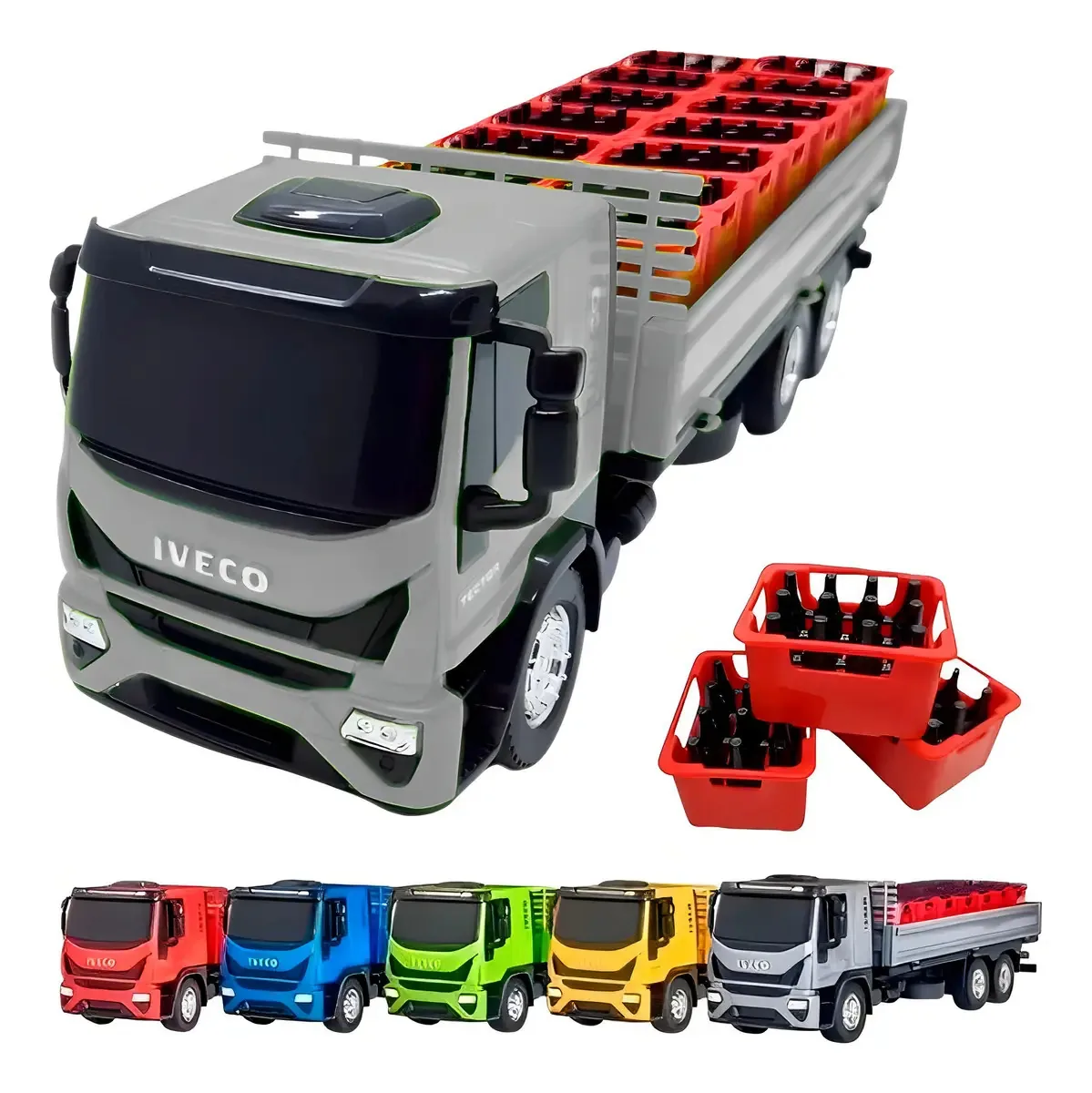 Caminhao Bebidas Iveco Carroceria Delivery Usual Brinquedos Cor Prata