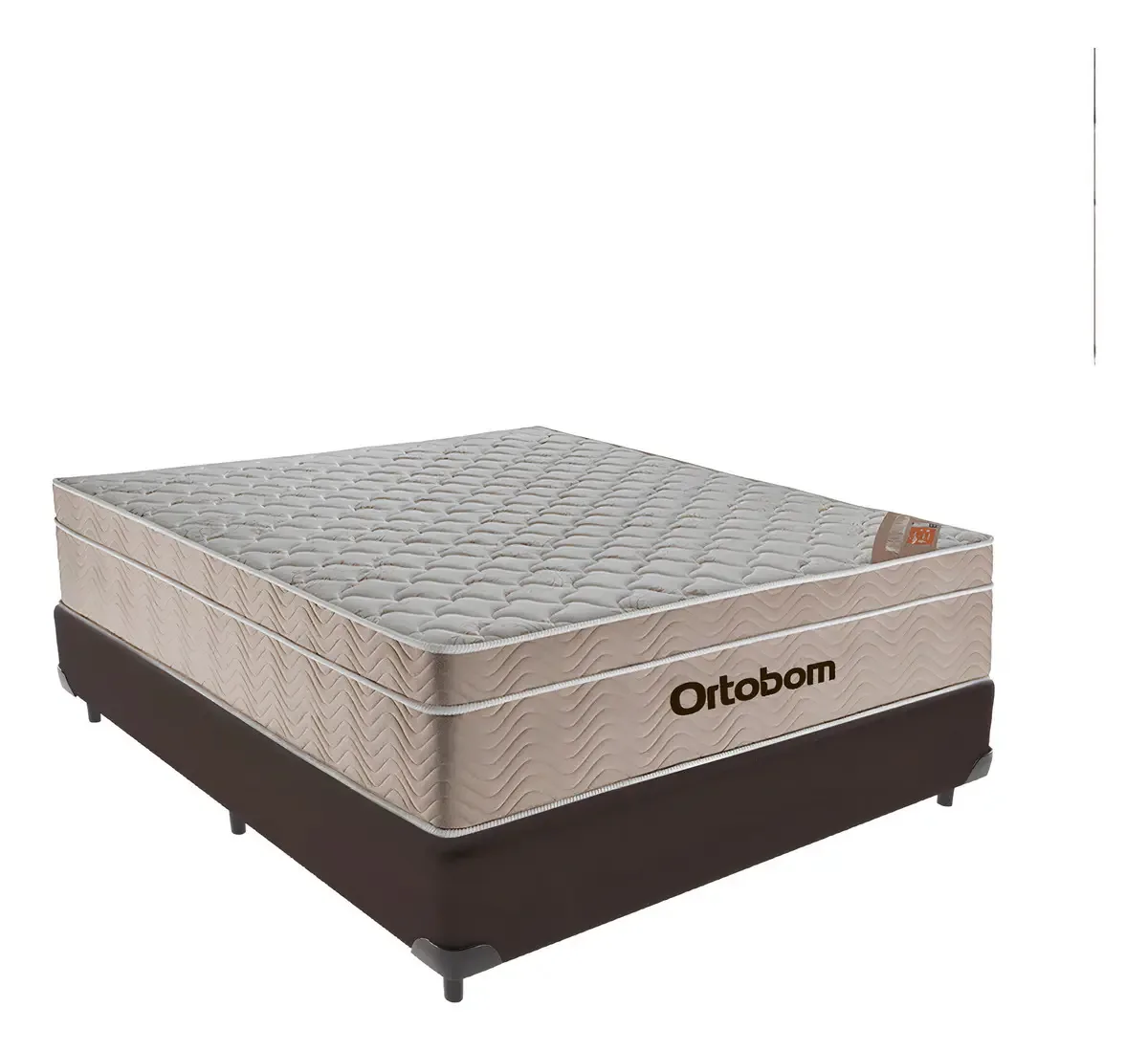 Cama Box Viúvo Marrom E Colchão Ortobom Airtech Springpocket