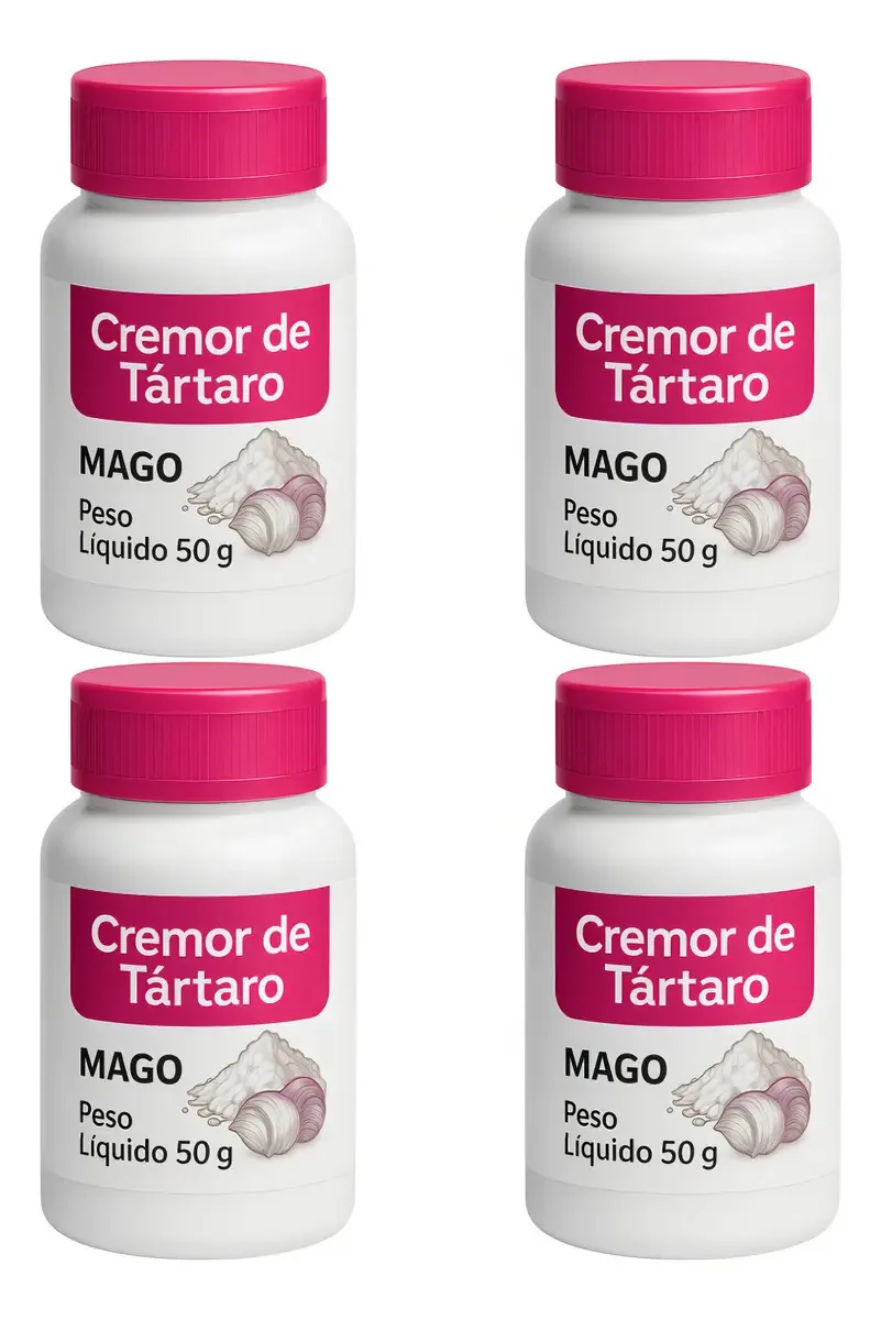 Kit 4 Und Cremor De Tártaro Mago 50g Sem Glúten
