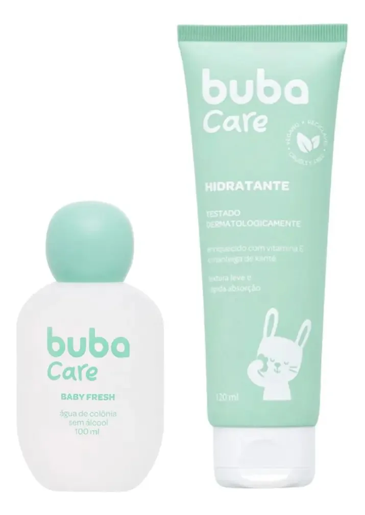 Kit Colônia 100ml Fresh Hidratante Corporal 120ml Buba Care