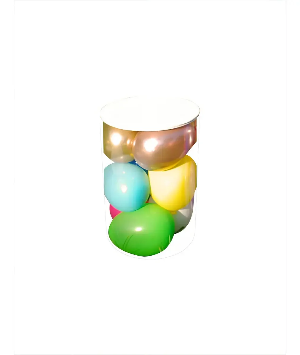 Mesa Cilindro Transparente Desmontável Festa Tampo Branco