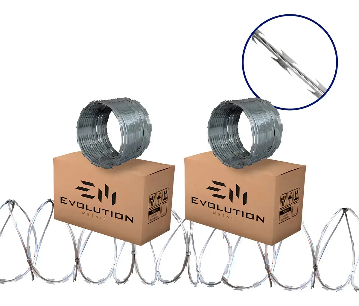Concertina Dupla 45cm 10m Galvanizada Evolution Metais