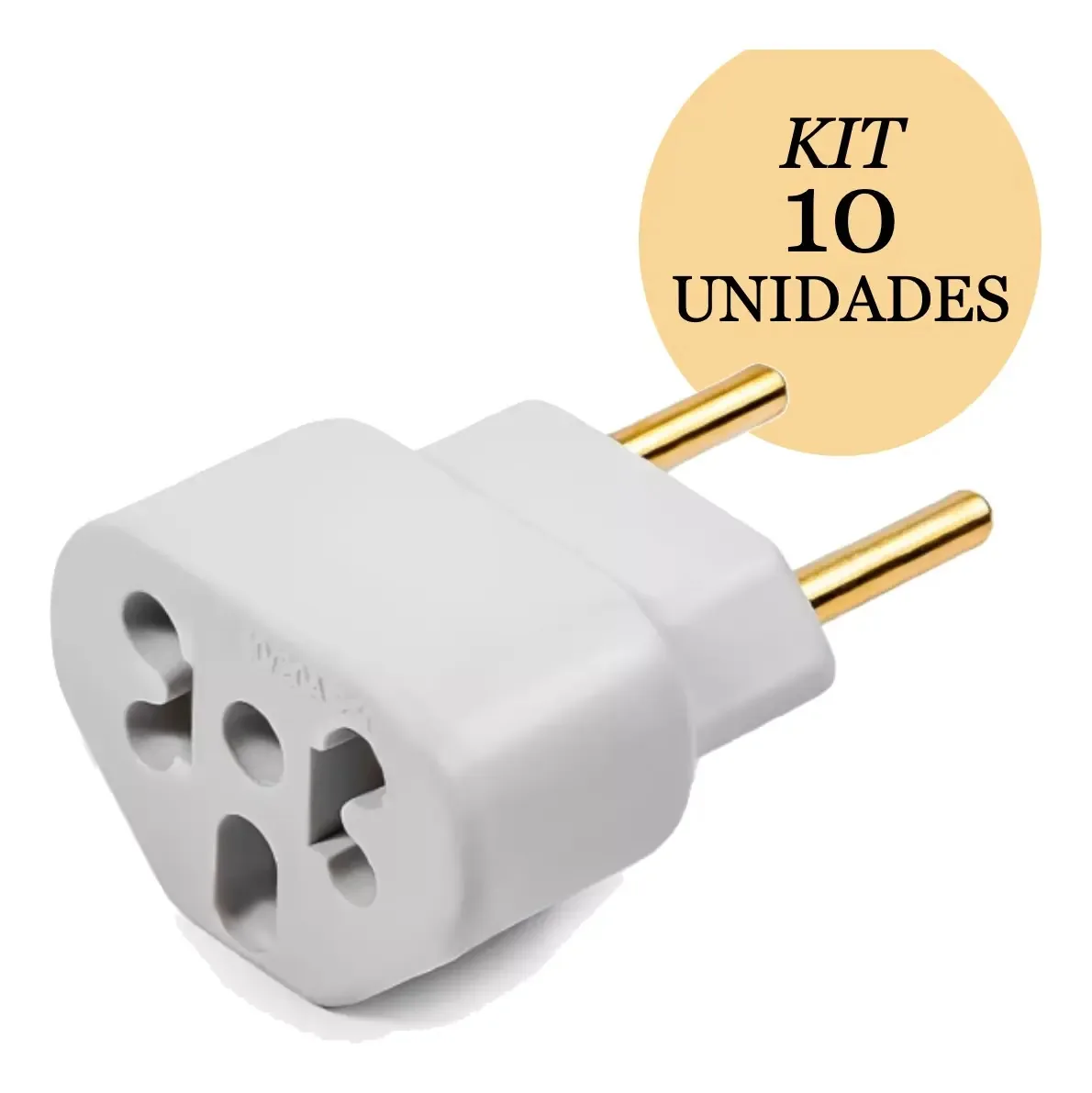 Kit 10 Adaptadores Benjamin Etools Ferramentas 10A/20A Pino Maciço