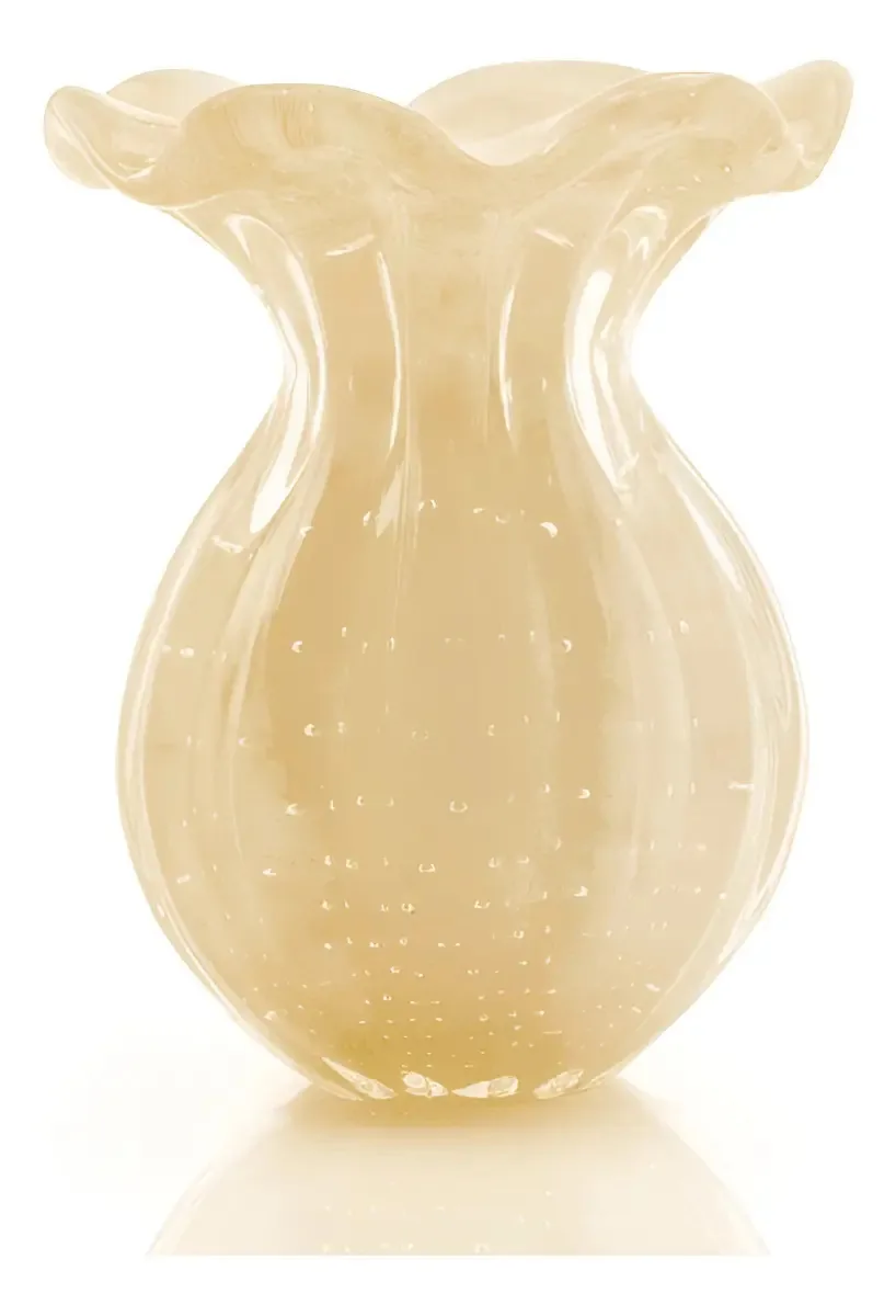 Vaso Decorativo Sao Marcos Vaso Vaso Trouxinha Em Cristal Murano Pérola São Marcos 24cm