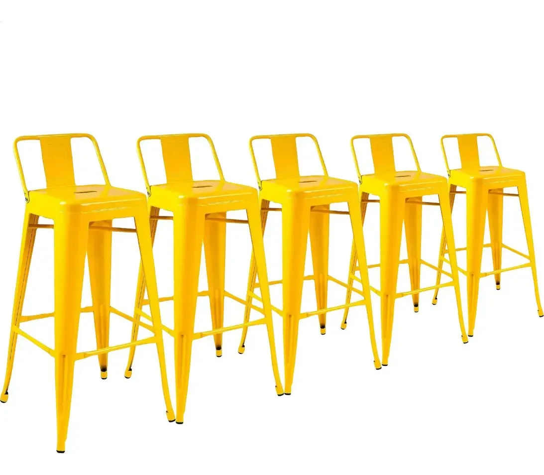 5 Unid Banqueta Alta Tolix 76cm Industrial Resistente Master Acabamento da estrutura Pintura eletrostática Cor Amarelo
