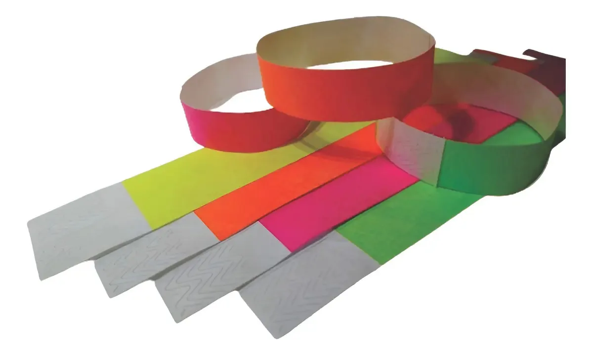 100 Fitas Pulseiras Identificação Festas Eventos Congressos Cor Verde