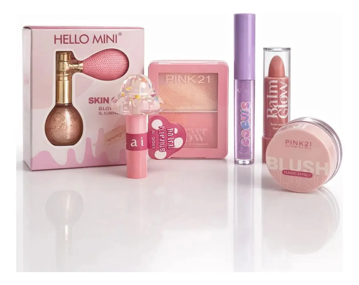 Kit Maquiagem Completo Infantil Glow Brilho Presente Menina