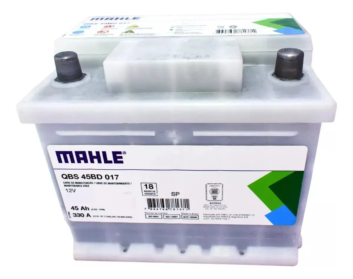 Bateria Mahle 12x45 45 Ah Padrão Cca 330 A