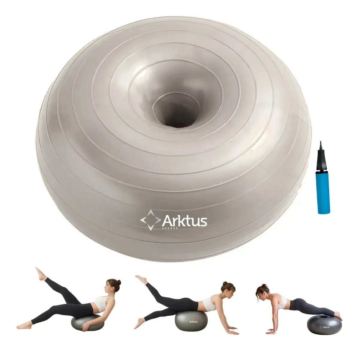 Bola Pilates Donut Ball Fisioterapia E Yoga Arktus Cor Prateado
