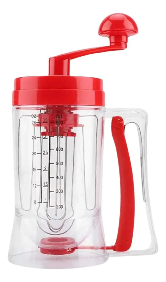 Dispensador Panqueca Misturador Massa Doce Waffle Crepe Bolo Cor Vermelho