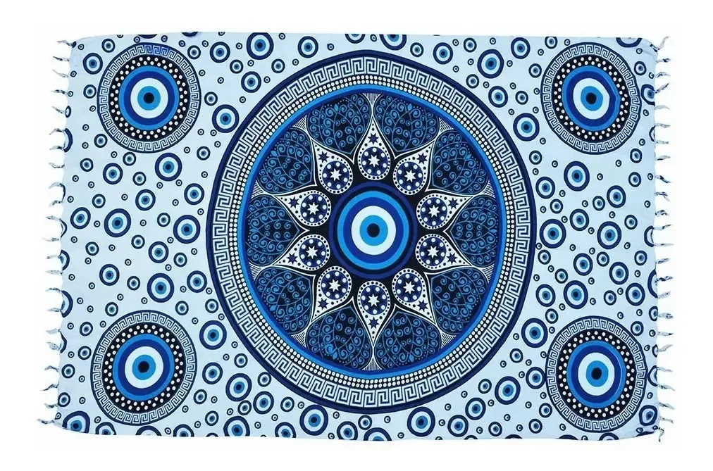 Cangas De Praia Estampadas Em Viscose Diversos Modelos Cor Mandala Olho Grego Tamanho 1,15 X 1,85 M (aproximado)