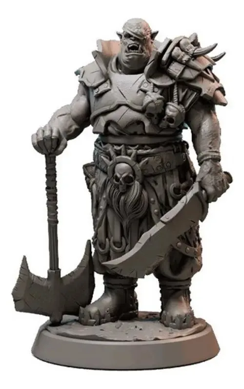 Miniatura Conspiração Orc Barbaro Tamanho 20cm Rpg