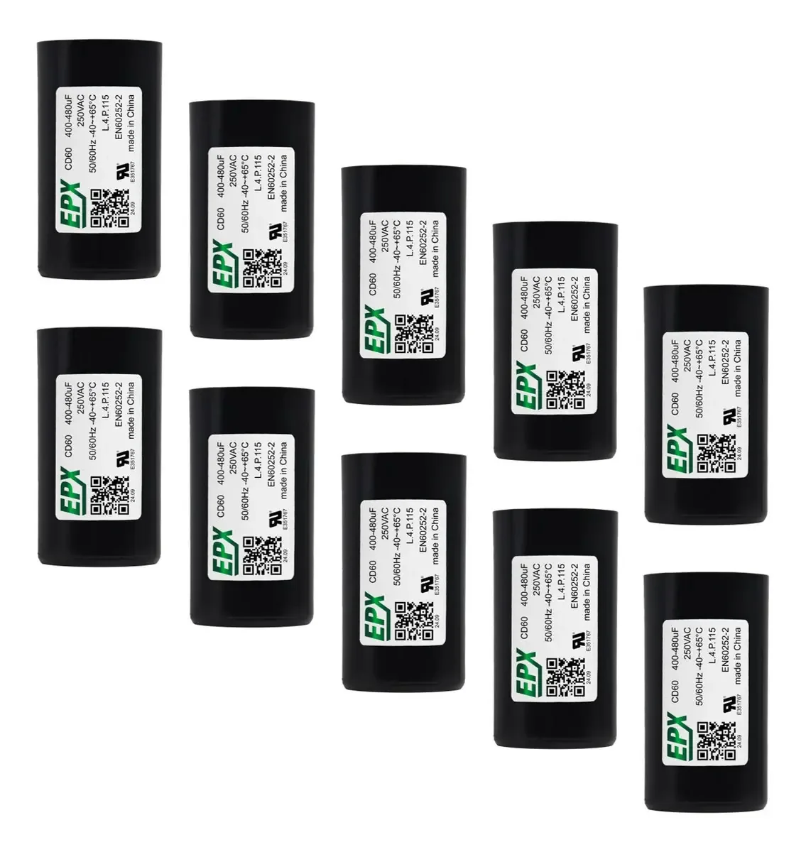 Kit 10 Capacitores De Partida Eletrolitico 400-480uf 250v