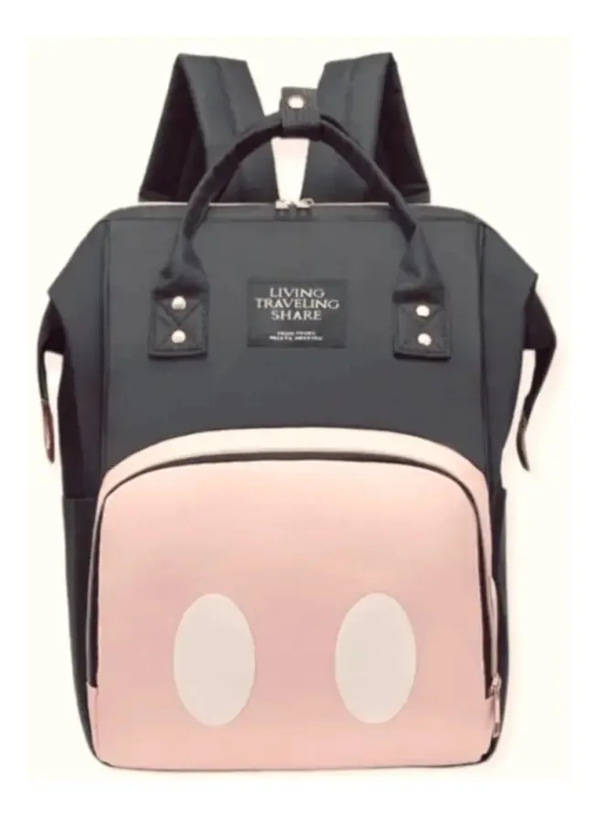 Mochila Maternidade Bolsa Bebê Multifunção Cor Salmão