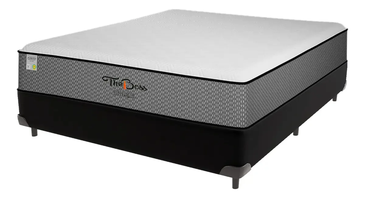 Cama Box Preto Colchão Casal The Boss D33 Unique