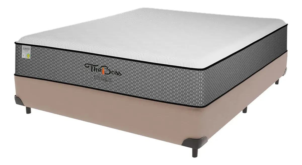 Cama Box Bege Colchão Casal The Boss D33 Unique