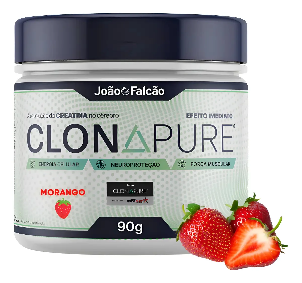 Clonapure Farmácia João Falcão Pó Morango 90g Sem Glúten