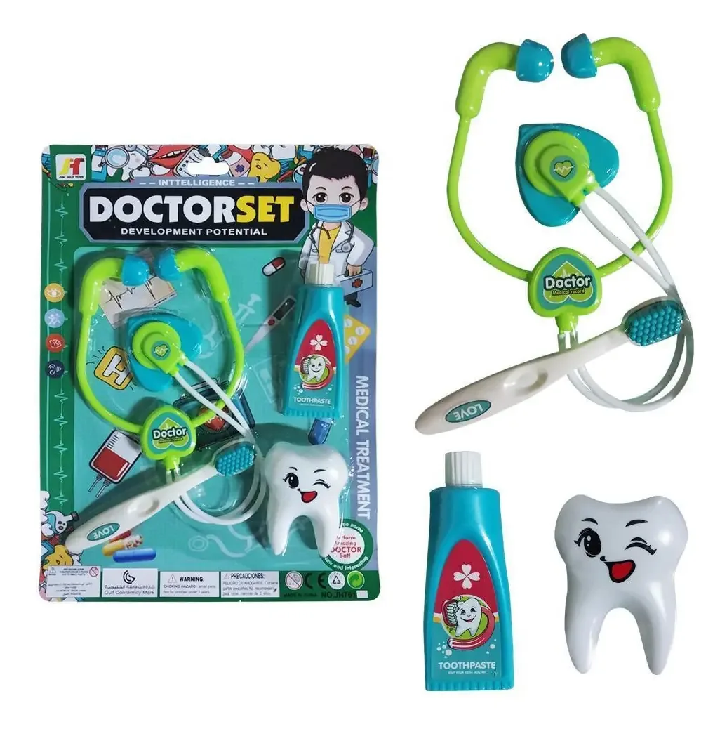 5 Kits Médico Doutor Dentista Brinquedo Infantil 4 Peças