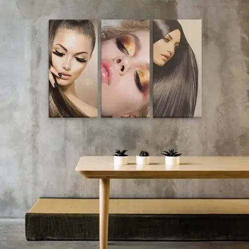 Conjunto Quadros Decorativos Para Salão De Beleza 94x60cm