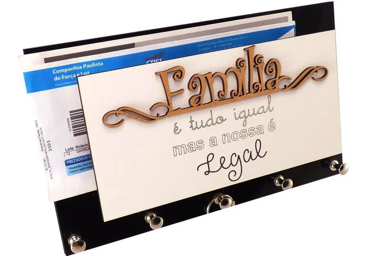 Porta Chaves Família Legal Preto