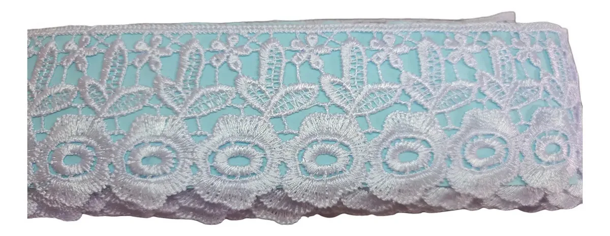 Renda Gripir Guipir Branca Flor 13,7 Metros - Yl151 Cor Branco