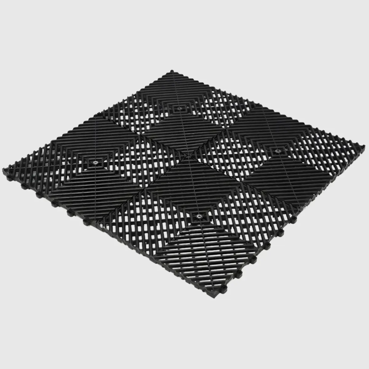 Kit 42 Peças Piso Modular Antiderrapante A.Lcomercio Preto Polipropileno