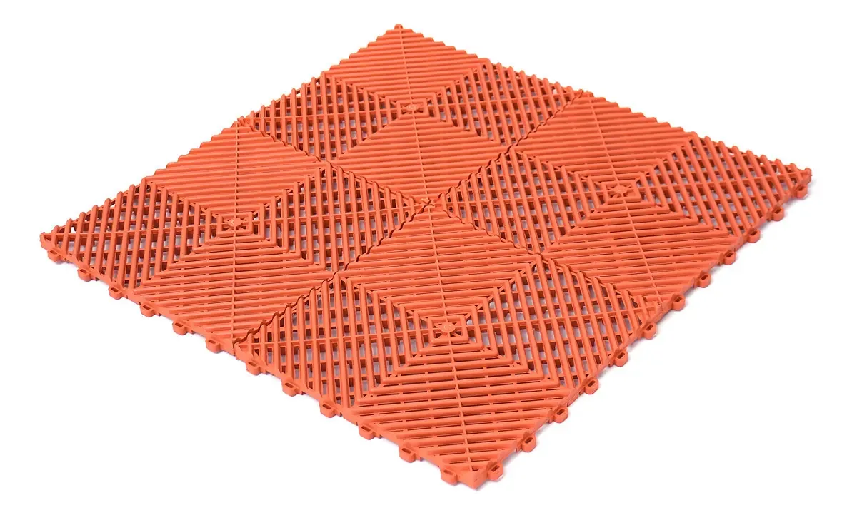 Kit 42 Peças Piso Modular Automotiv0 Antiderrapante Cor Laranja