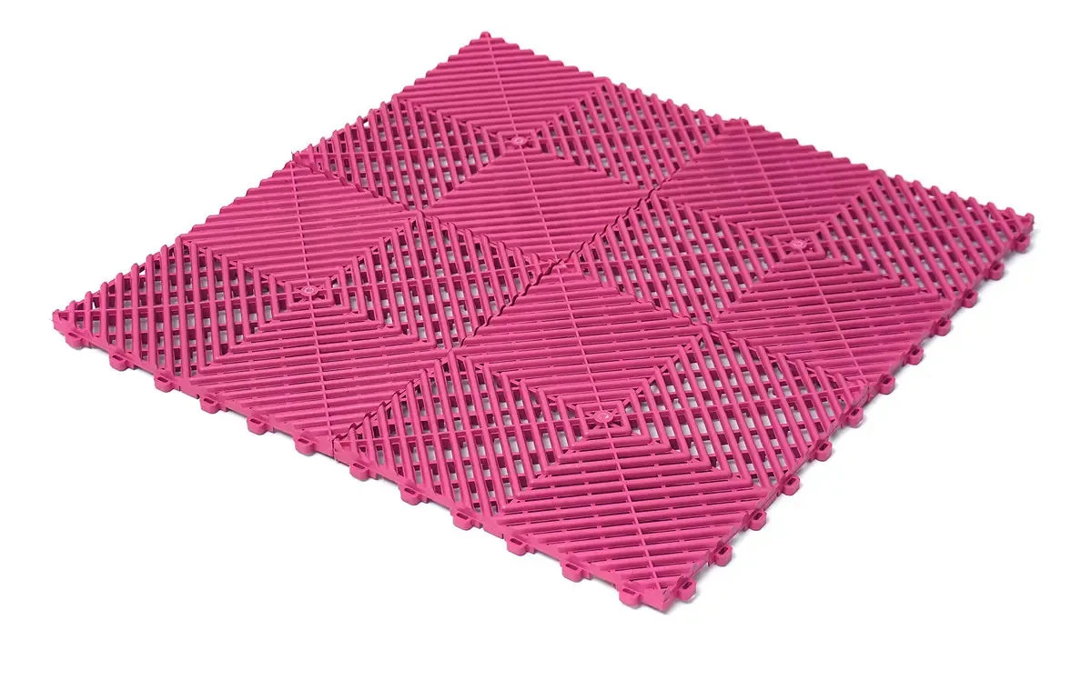 Kit 42 Peças Piso Modular Automotiv0 Antiderrapante Cor Rosa