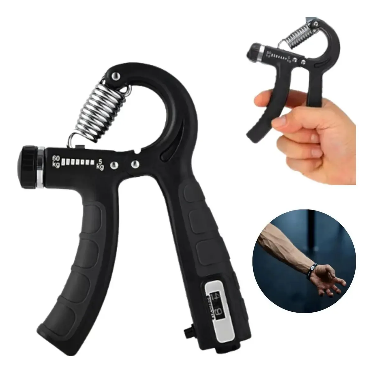 Hand Grip Contador Antebraços Até 60kg Fitness Aparelho