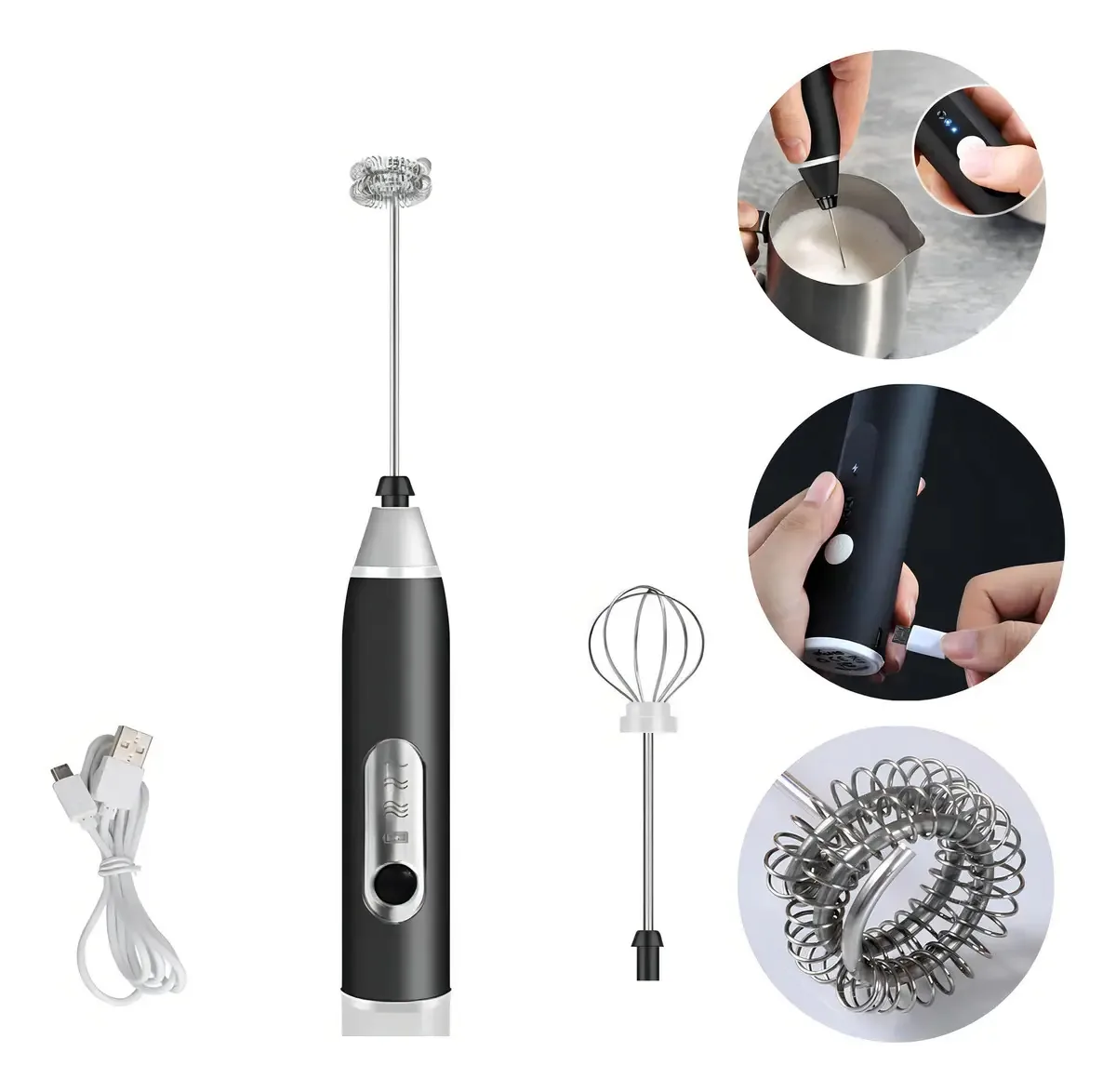 Mixer Misturador Mix Portátil Bebidas Recarregável Usb Cor