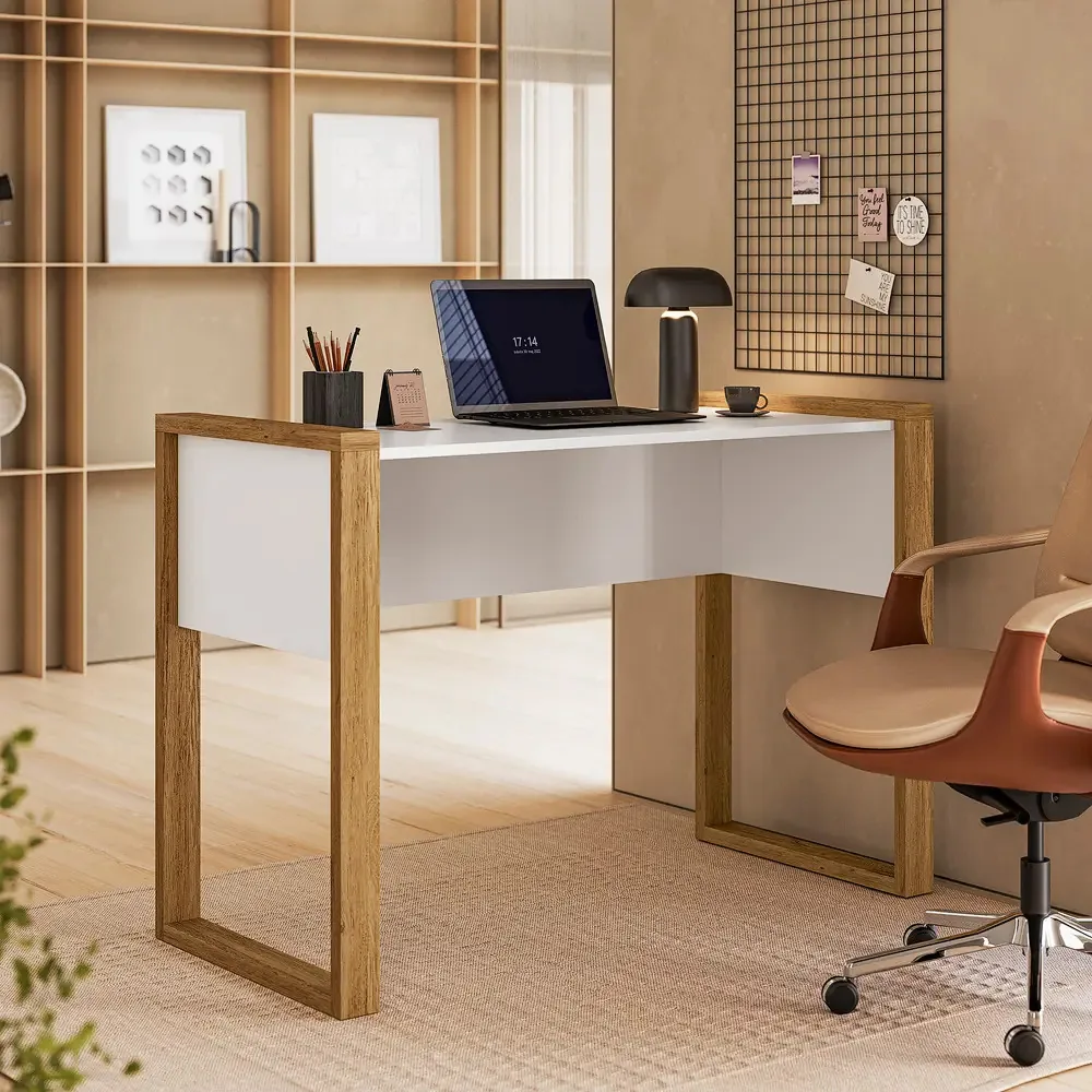 Escrivaninha Home Office Lume Cor Freijó/branca M Casa Moveis