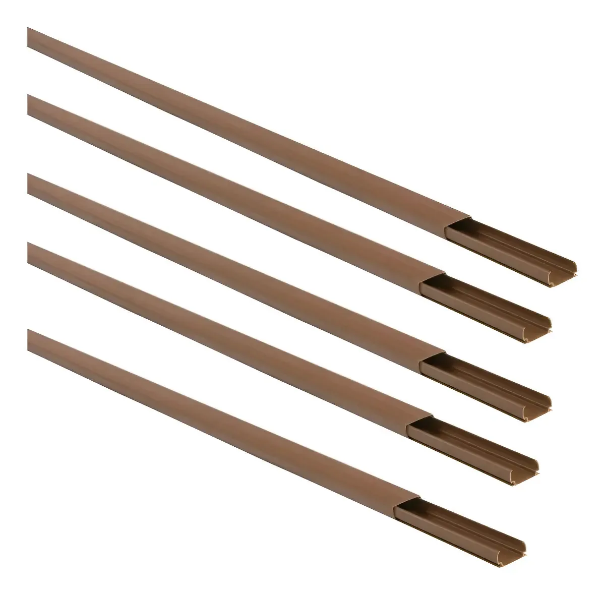 5x Canaleta Fios Parede 2m Cada + 4 Luvas Emenda 20x10 Mogno