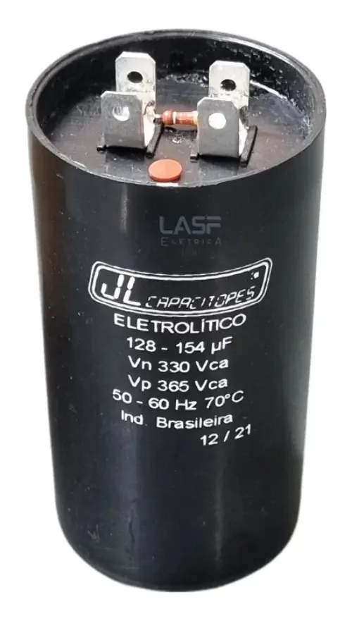 Capacitor Eletrolítico 128-154uF 330V Para Partida De Motor Jl Capacitores