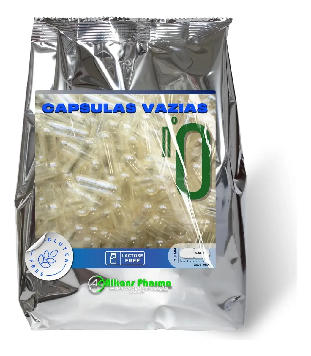 1.000 Cápsulas Vazias De Gelatina Nº 0 Incolor