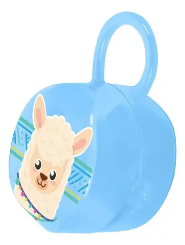 Porta Chupeta Infantil Para 2 Chupetas C/ Alça Lhama Baby Go Cor Azul-claro